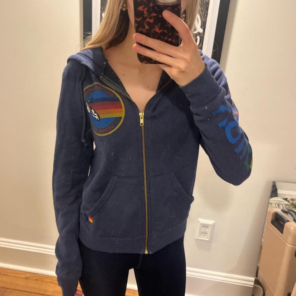 Navy aviator nation zip up